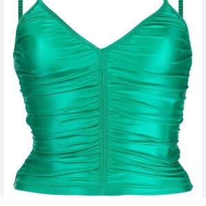 Alexander Wang Green Ruched Top Size Small